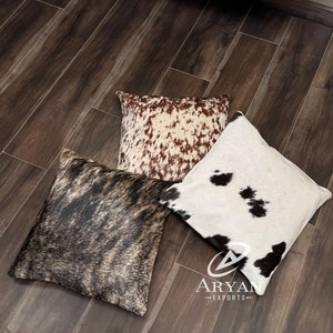 New Arrival Vintage Home Decor <b>Hair</b>-On Cowhide Leather Square Chair Genuine Leather Cushion <b>Pad</b> Seat Cushion Dining Stool Bench - Product Image 1