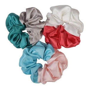 Factory Custom Design Logo Printed <strong>Scrunchies</strong> Silk Satin Elastic Hair Ties Multiple Colors <strong>Scrunchies</strong> - Product Image 1