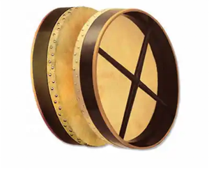 Tambor Bodhrán Irlandés de 18 Pulgadas, Color Marrón Oscuro, Tambor de Mano con Marco de Madera, Parche de Piel de Cabra, Accesorios Musicales - Product Image 1