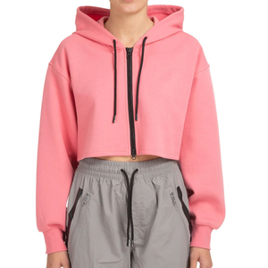 Sudadera con capucha con cremallera recortada para mujer con estilo: sudaderas cortas de moda, cómodas y perfectas para tendencias 2025 - Product Image 4