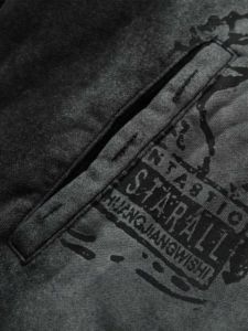 Streetwear graphique OEM à fermeture éclair lavage à l'acide 400GSM poids lourd hommes sweat à capuche court fabricant DTG imprimer sweats à capuche personnalisés. - Product Image 4