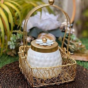 Luxury Design Decorative Metal <b>Basket</b> with Stylish Wire Design and Durable Construction for Living Room and Retail <b>Display</b> Use - Product Image 2