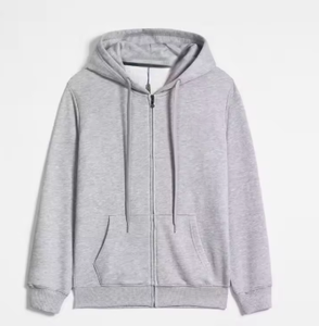 Sudadera con Capucha Personalizada de Alta Calidad, Gruesa, con Cierre, Estilo Vintage, Lavado Ácido, Lisa, con Cierre Completo - Product Image 3