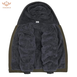 เสื้อฮู้ดดี้บุขนแกะพิมพ์ลายถักนิตติ้งคุณภาพสูงสำหรับผู้ชาย ผลิตจากผ้าฝ้ายผสม อุ่นสบาย เหมาะสำหรับฤดูหนาว ผลิตในบังกลาเทศ - Product Image 2