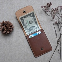 Portefeuille porte-cartes fin vertical, en cuir véritable vintage, fait main, avec blocage RFID, pour cartes de crédit, usage quotidien, cadeau, haute qualité