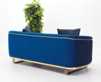 Ensemble de canapés Chesterfield extensibles en velours doré de luxe royal avec structure en bois et rembourrage en éponge pour salon de villa