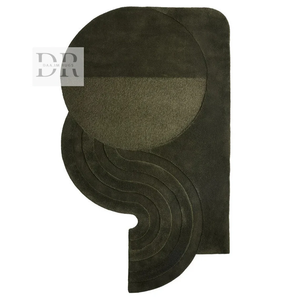 Alfombra hecha a mano de lana tejida a mano con forma Irregular abstracta moderna minimalista de alta calidad para comedor, sala de estar, salón - Product Image 1