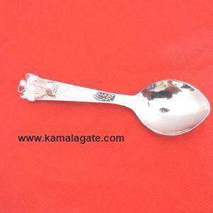 Venta al por mayor de cuchara curativa de metal plateado, piedra preciosa de ágata amatista tallada, piedra Angélica curvada, artesanías de piedra semipreciosa en venta - Product Image 2