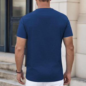 T-shirts à manches courtes pour hommes coupe confortable vêtements unis décontractés vente chaude chemise à boutons pour hommes avec taille personnalisée - Product Image 2