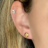 Boucles d'oreilles en or de haute qualité, forme bouton, bijoux pour femmes - Port quotidien, cadeau d'anniversaire