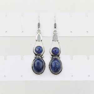 Lapis Lazuli Multi-Stone Earrings 925 Silver Plated Handmade Boho Jewelry Gemstone Dangle Earrings <b>Gift</b> for Her <b>Christmas</b> <b>Sale</b> - Product Image 1