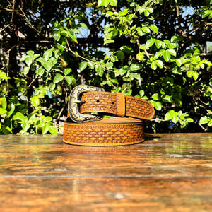 Ceinture de compétition classique de luxe unisexe en cuir pleine fleur de vache, style western ranching, avec boucle amovible en alliage de zinc en forme de couronne - Product Image 1