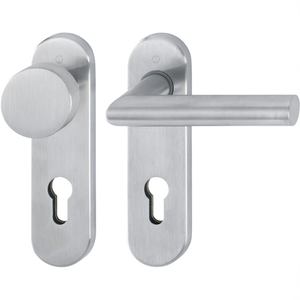 Juego de manijas para puerta de acero inoxidable Amsterdam E58/353K/1400Z Reversible Rounded PZ HOPPE - Product Image 3