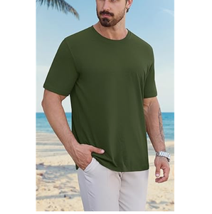 Camiseta informal de algodón de verano para hombre BD con patrón sólido Diseño cómodo de hombros caídos Ajuste holgado - Product Image 2