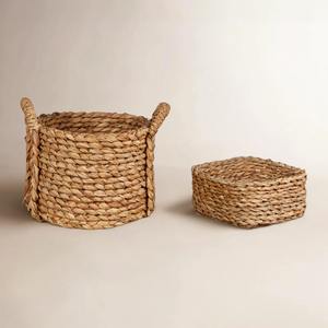 Twisted water hyacinth <b>basket</b> Handmade Storage <b>Basket</b> Wholesale eco-friendly Made in Vietnam - Product Image 3