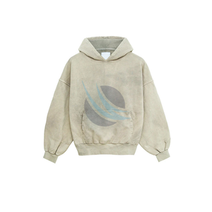 Haute qualité sans ficelle respirant pierre lavé à l'acide imprimé personnalisé pull à capuche pour hommes 100% coton 380-400 GSM écologique - Product Image 2