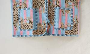 Chaqueta acolchada tejida Bohemia vintage unisex, mangas estampadas con Tigre, nuevo estilo, abrigo corto, técnicas lavadas informales de invierno - Product Image 3