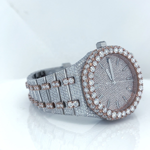 Reloj de Hombre con Diamantes VVS, 42 mm, Acero Inoxidable, Chapado en Oro Rosa, Reloj de Pulsera de Lujo, Estilo Hip Hop, Elegante - Product Image 2