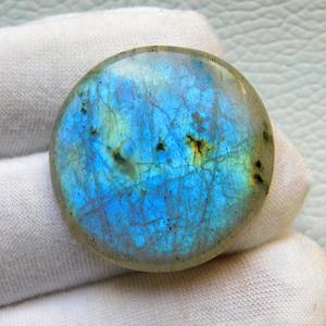 GIA Certified 30mm <b>Blue</b> Labradorite Pendant Necklace Natural Quartz <b>Crystal</b> Pear Shape Cabochon Loose Gemstones Jewelry - Product Image 4