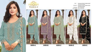 Costume pakistanais moderne élégant tissu d'organza lourd avec des perles de broderie élégantes pour les mariages et les fêtes - Product Image 6