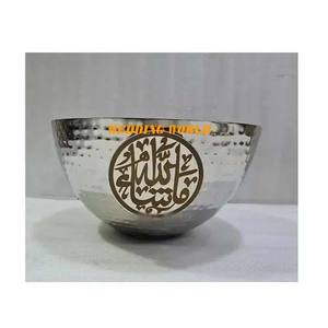 Bol à chocolat en métal plaqué argent avec pattes Bol à chocolat en métal martelé de forme ronde Nouveau bol à chocolat en métal de luxe de qualité supérieure - Product Image 5