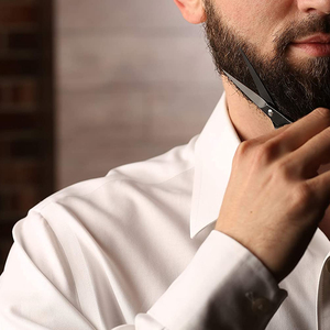 กรรไกรตัดหนวดเคราใบตรงสแตนเลสเยอรมันขนาด 5 นิ้ว ปลายแหลม สำหรับคนถนัดขวา (สีดำ) - Product Image 3