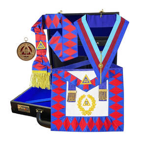Masonic Set Craft Provincial Stewards Regalia Set Lambskin Apron With Silver Chain Tassel <b>Machine</b> Embroidery OEM Service - Product Image 4