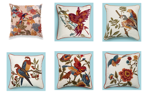 Funda de cojín con diseño de pájaro volador decorativo bordado de algodón personalizado indio de lujo para decoración de sala de estar en el mejor Pr - Product Image 4