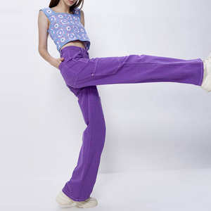 New Arrival Design Your Own Women Denim Pant Customized Color Women Jeans Pant Mid Weight Women Flared Pant - Product Image 5