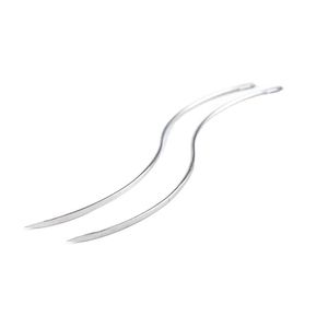 Aiguilles et seringues chirurgicales vétérinaires réutilisables en acier inoxydable de grande taille en forme de 'S', de haute qualité, argentées, certifiées CE ISO - Product Image 1