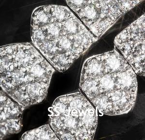 Grillz en argent sterling plaqué rhodium de haute qualité avec diamant moissanite VVS taille brillant rond, 24 dents - Product Image 5