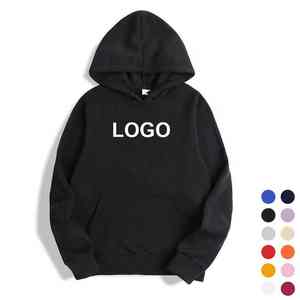 Wholesale Unisex Polyester Cotton Fleece Pullover Hoodies Manufacturer Custom Logo <b>Black</b> <b>Plain</b> Blank <b>Men</b> <b>Hoodie</b> Sweatshirts - Product Image 4
