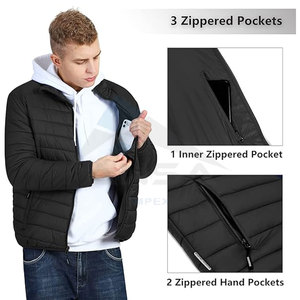 Chaqueta acolchada personalizada para hombre, marca OEM, estampado de bordado de pantalla, Abrigo acolchado ligero resistente al agua, nieve, esquí al aire libre - Product Image 3