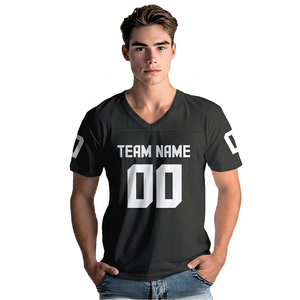เสื้อฟุตบอลอเมริกันคอวีพิมพ์ลายตามสั่งสำหรับผู้ชาย ทีม 00 GLORY เป็นมิตรกับสิ่งแวดล้อม แห้งเร็ว ระบายอากาศได้ดี ผลิตจากโพลีเอสเตอร์ 100% แขนสั้น - Product Image 5