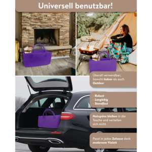 Sac fourre-tout Orchid pour bois de chauffage, organisateur de vêtements élégant pour le salon - Product Image 4