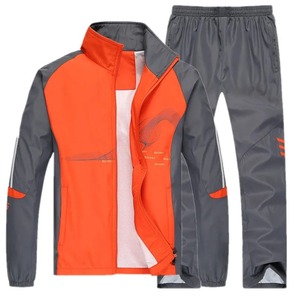 Conjunto de ropa deportiva de nuevo estilo para hombre, traje de entrenamiento físico de poliéster para correr con bolsillo con cremallera a prueba de viento para correr en invierno - Product Image 1