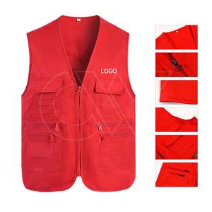 Chaleco multibolsillo para hombre con logotipo impreso personalizado, ropa de pesca para viajes al aire libre, chaleco sin mangas - Product Image 4