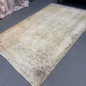 Vintage Rug, 5.2x8 ft Large Rug, <b>Brown</b> Southwestern <b>Wool</b> Turkish Rug - Product Image 5
