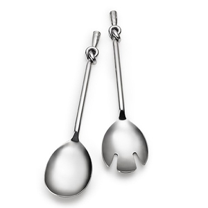 Ensemble de serveurs à salade en acier inoxydable avec manche en cuivre martelé - Product Image 6