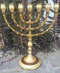 Traditional Style Brass Menorah Candle Holder Jewish Hanukkah <b>Lamp</b> Decorative Candle Stand Home Decor - Product Image 5
