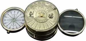 Brújula de latón artesanal india de alta calidad para senderismo al aire libre Camping supervivencia portátil impermeable bolsillo herramienta náutica - Product Image 2