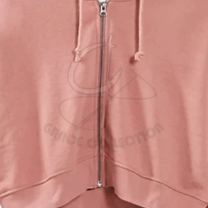 เสื้อฮู้ดครอปแขนยาวสำหรับผู้หญิง ผ้าฝ้าย 100% มีซิป ป้องกันน้ำ พิมพ์โลโก้ได้ตามต้องการ สไตล์สตรีทแวร์ - Product Image 5