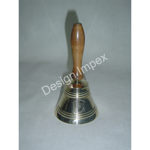Campana Decorativa Plateada con Mango de Madera, Campanas de Buena Calidad a Precio Económico, Artesanía Metálica, Decoración Navideña - Product Image 4