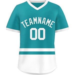 Jerseys de béisbol con cuello en V personalizados de fábrica al por mayor de malla sublimación nombres de equipos con servicio de bordado - Product Image 5