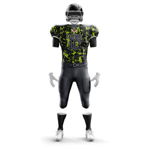 Maillot de football américain personnalisé de grande taille 100% en polyester à manches courtes, respirant sur le devant, ensemble de broderie par sublimation de dernière conception - Product Image 5