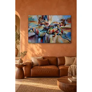 Impression sur toile Fida, deux femmes colorées segmentées en position allongée - Product Image 5