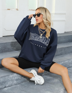 Fabricant de sweats à capuche pour femmes, surdimensionnés, lourds, solides, décontractés, imprimés de lettres, pour femmes - Product Image 2