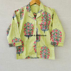 Nuevo Conjunto de Pijama de Algodón para Niños, Hermoso Conjunto de Pijama de Algodón Estampado Indio, Ropa de Dormir 100% Algodón - Product Image 4