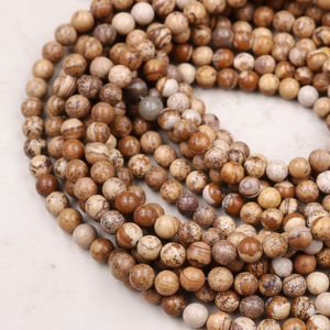 Perles en gros Beadsnfashion, perles rondes en jaspe Vénus de 8 mm, fournitures de fabrication de bijoux DIY pour bracelets, colliers et boucles d'oreilles - Product Image 1