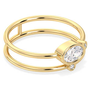 Anillo de Compromiso REYES Personalizado con Moissanita de Corte Ovalado de 0.38 Quilates en Oro de 14K para Mujer, Regalo de Aniversario de Bodas, Joyería Fina - Product Image 3